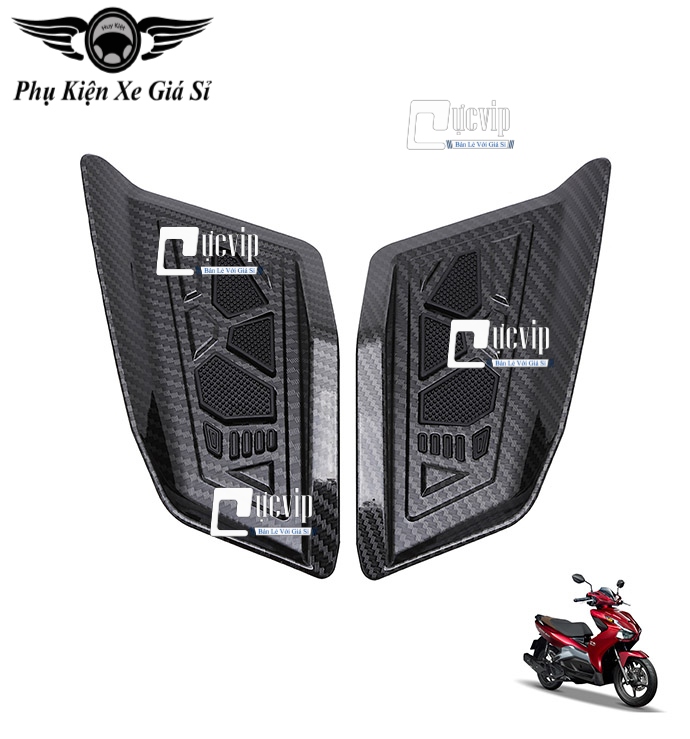Ốp Gác Chân Em Bé Dành Cho AirBlade AB 2023 Đời Mới 160cc, 125cc, AirBlade 2020 - 2023 Xi Mạ Crom, Carbon, Đen Bóng