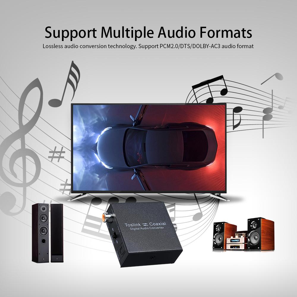 Digital 2-Way Audio Converter Optical SPDIF Toslink to Coaxial and Coaxial to Optical SPDIF Toslink Bi-Directional