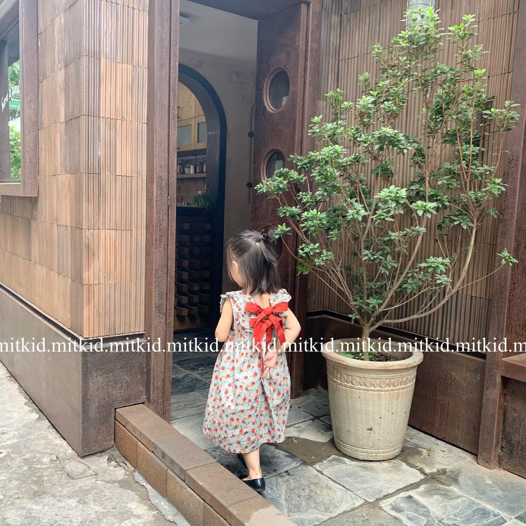 VÁY CHO BÉ GÁICÓ SẴN, Váy hoa buộc nơ THỜI TRANG cho bé gái