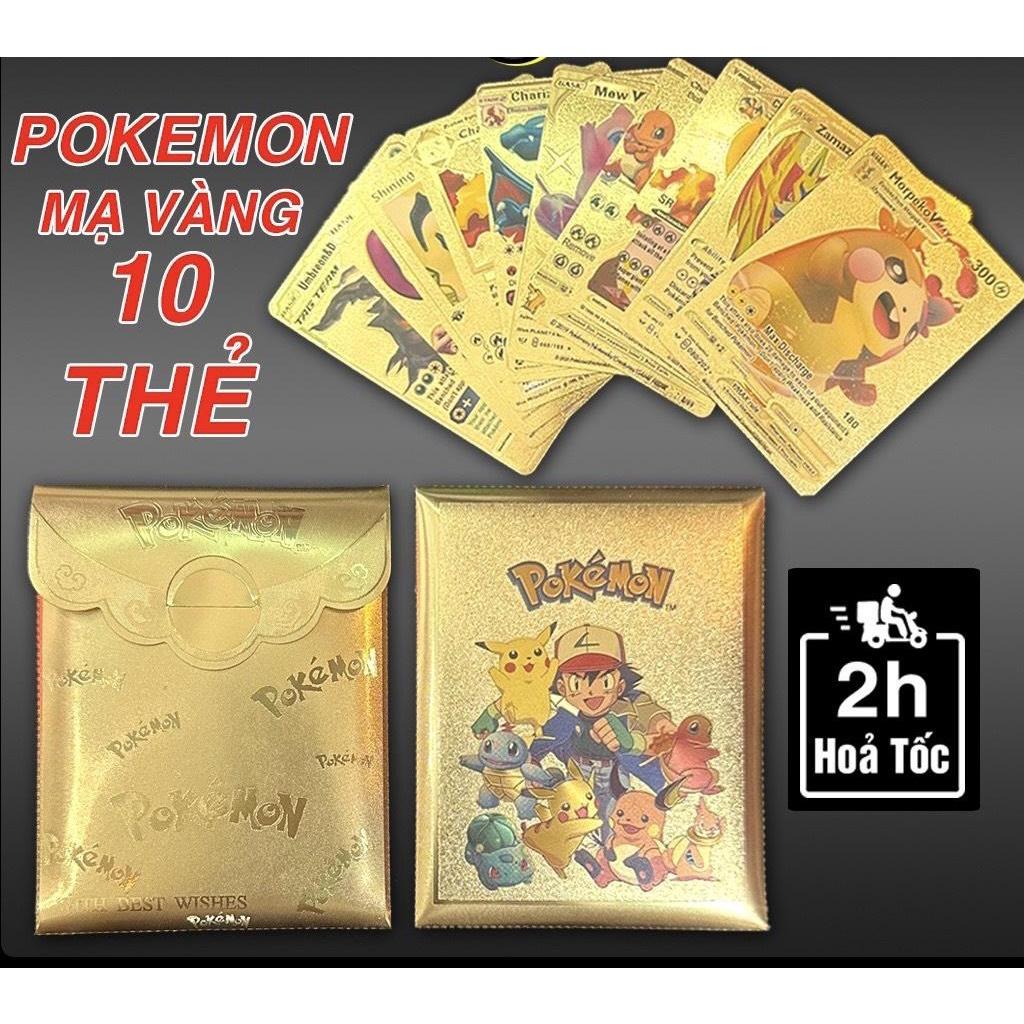 Thẻ Bài Pokemon card kim loại Mạ Vàng - Bài Pokemon Mạ Vàng BoardGame Vmax-Đồ Chơi Trẻ Em Cho Bé Trai Bé Gái
