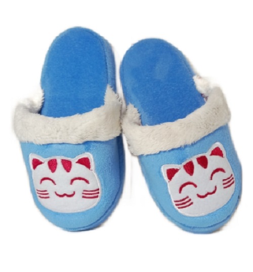 Dép đi trong nhà trẻ em Easy Life Slippers LUCKY CAT 3310 - xanh da trời