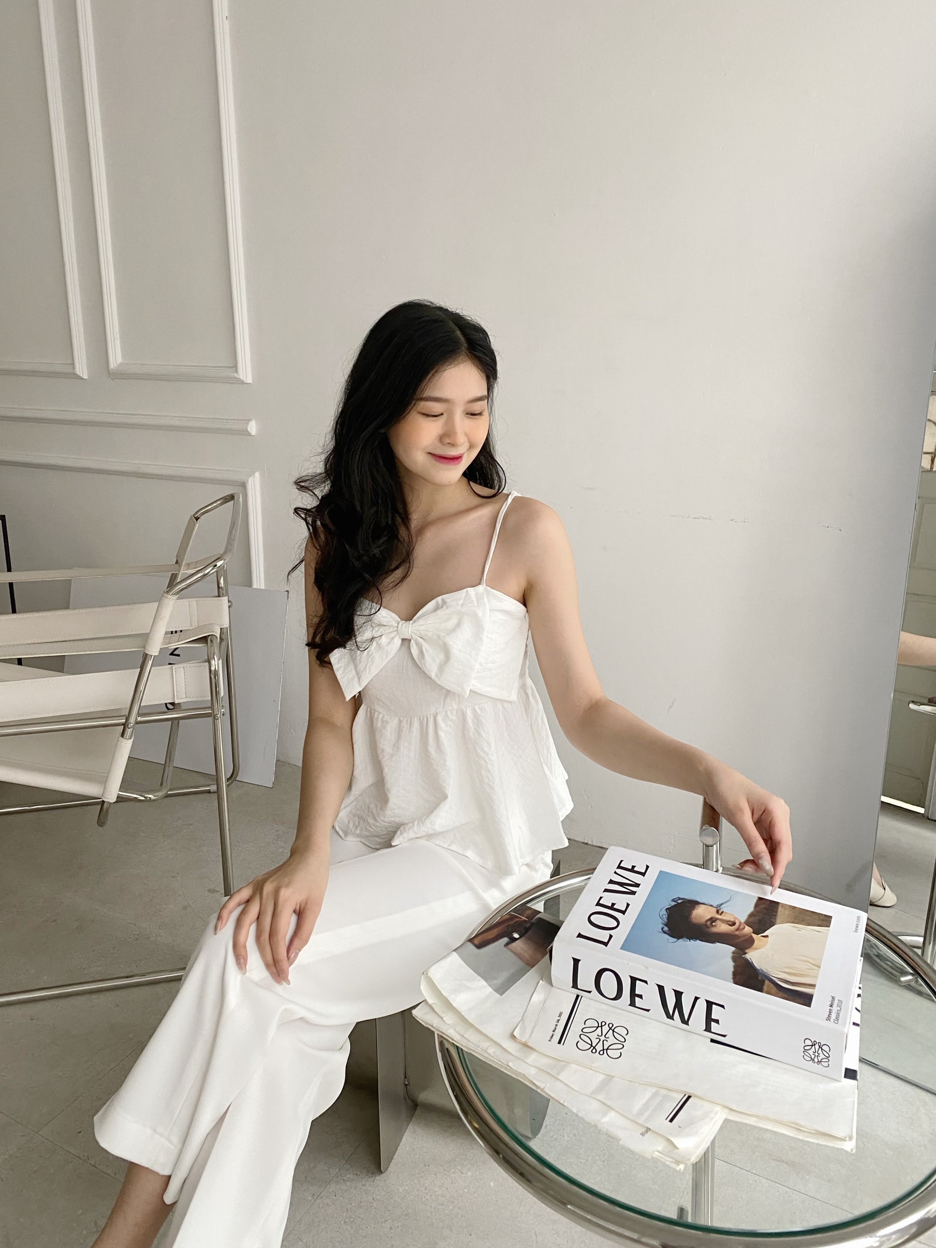 YU CHERRY | Áo nữ Linen Cami Bow Top YA382