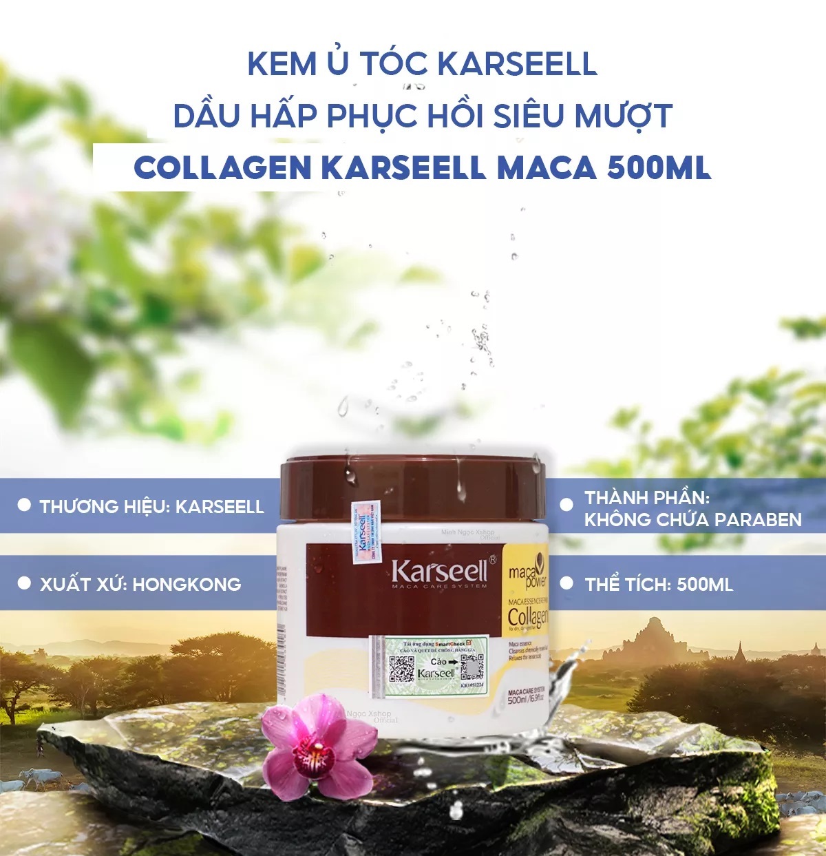 Hình ảnh Kem Ủ Tóc Collagen Karseell Maca 500ml (Hủ)