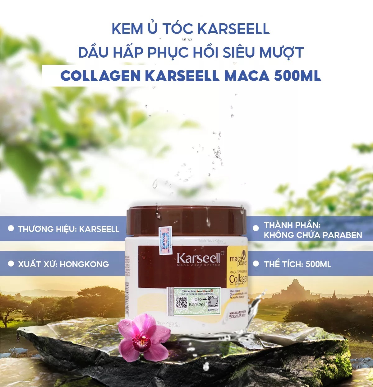 Kem Ủ Tóc Collagen Karseell Maca 500ml (Hủ)