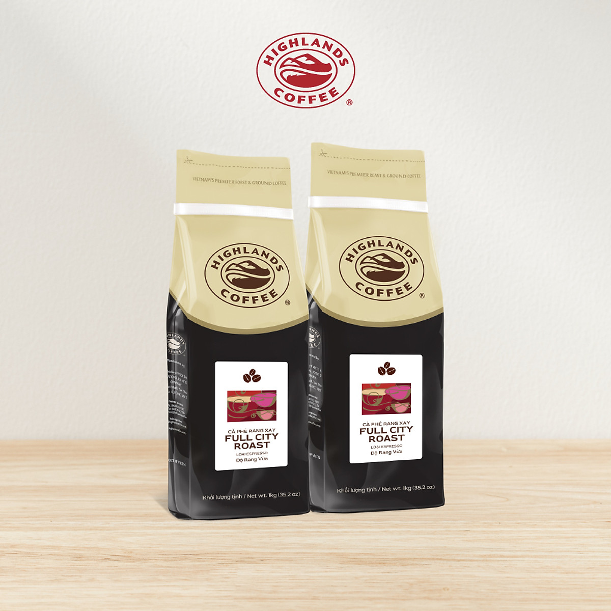 Cà Phê Hạt Full City Roast Highlands Coffee Gói 1kg