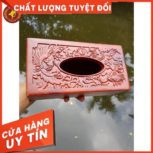 Hộp đựng giấy ăn RỒNG PHƯỢNG GỖ HƯƠNG cao cấp