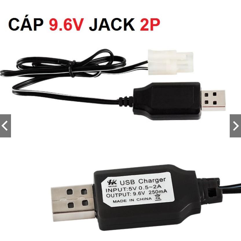 Dây sạc usb 9.6v 250ma xe điều khiển từ xa chấu SM sạc bằng điện thoại 5v 1a-2a