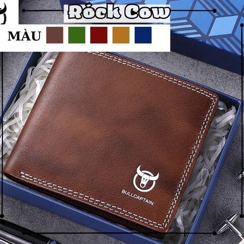 Ví nam bóp nam da bò thật ,dáng ngang đẹp thời trang hàng cao cấp nhiều màu theo mạng phong thủy VN2 - Rockcow