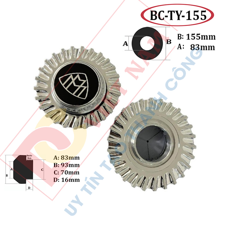 Logo chụp mâm, ốp lazang bánh xe ô tô Maybach BC-012