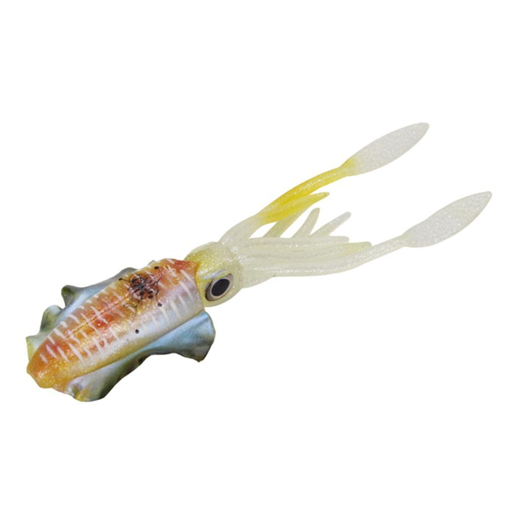 Luminous Soft Artificial Squid Skirt Lure Saltwater Fishing Tackles 15cm