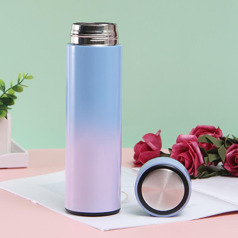500Ml 17Oz Thể Thao Thông Minh Nhiệt Bình Inox Giữ Nhiệt Bình Nước Cho Trẻ Em Có Đèn LED Hiển Thị Nhiệt Độ