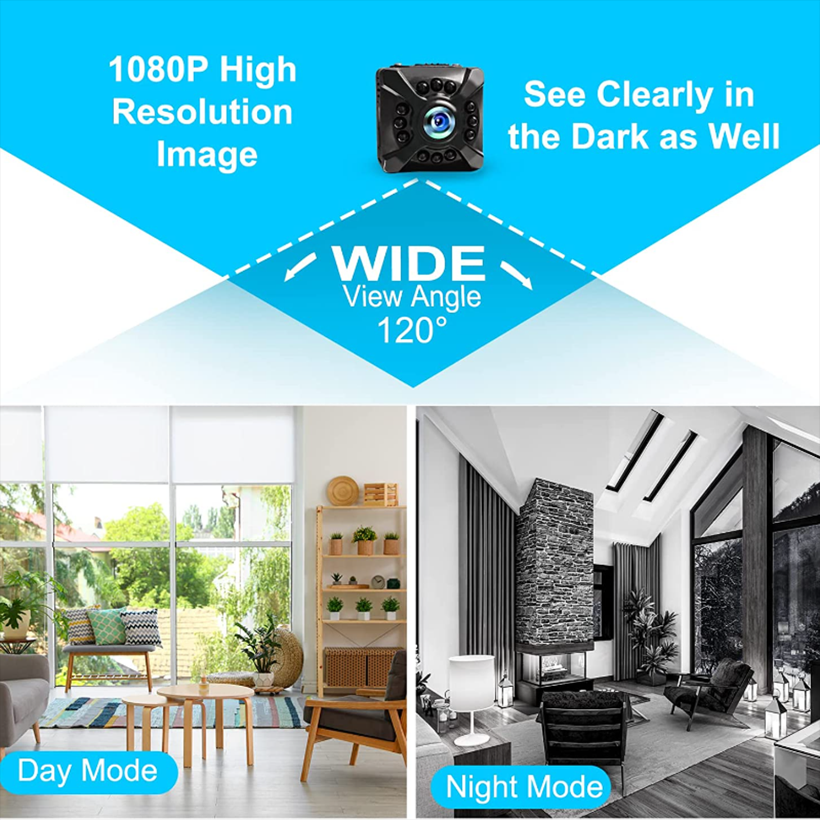 IP Camera Monitor Portable Motion Built in Battery WiFi for Home Outdoor Indoor Office
