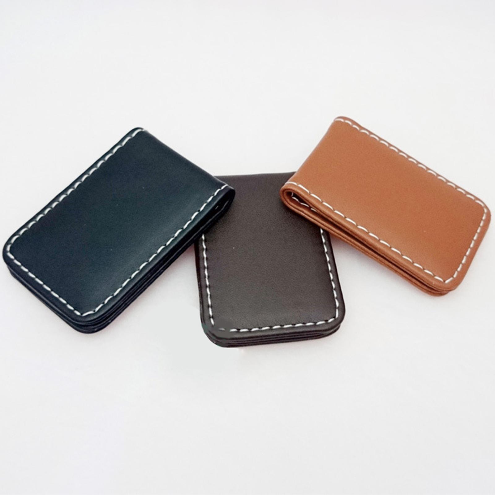 PU Leather Magnetic Money Clip Fashion Simple Dollar Cash Clamp Holder Wallet for Men Women
