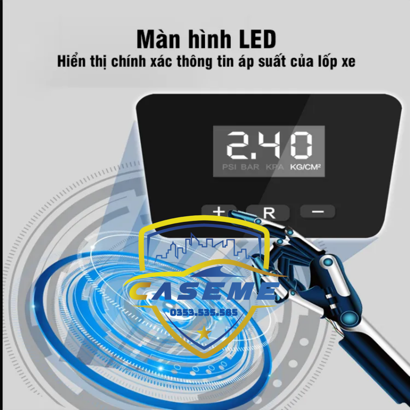 Bơm Lốp Ô Tô Điện Tử Tự Ngắt TANGDi Mã 1011 - 12V, 60W, Có Đèn Pin LED, Bảo Hành 12 Tháng - Hàng Chính Hãng