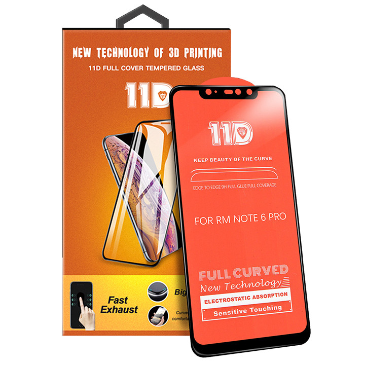 Kính cường lực 11D dành cho Xiaomi Redmi Note 6 Pro Full viền Đen