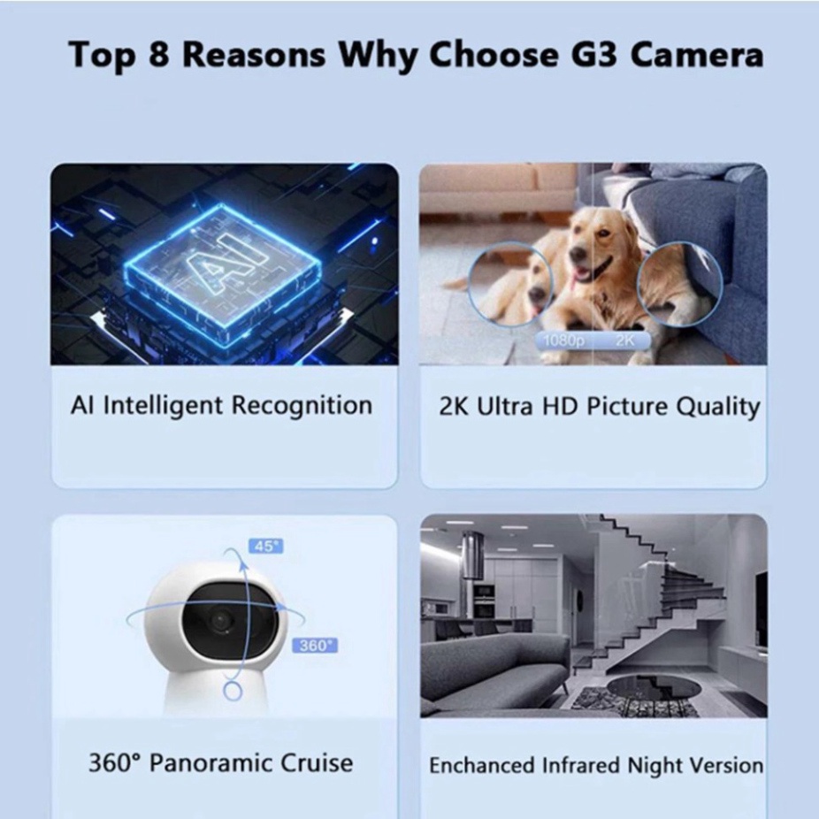 Camera Aqara G3 bản quốc tế, 2K, AI Tracking, hỗ trợ Apple HomeKit, tích hợp Hub Zigbee - Hàng Chính Hãng,