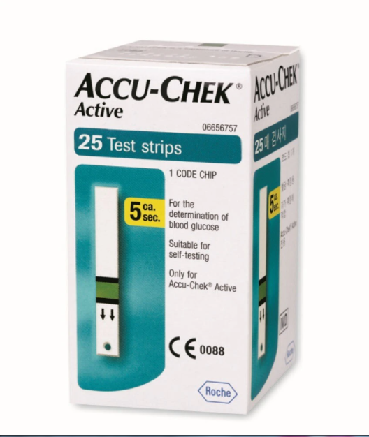 Hộp 25/50 Que Thử Đường Huyết Accu-Chek Active, Nhập Khẩu Chính Hãng Roche