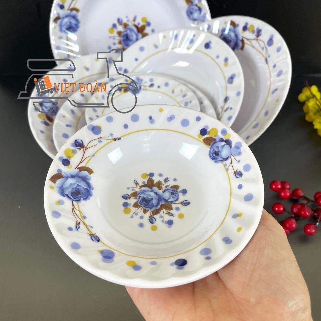 Dĩa MECA SÂU LỒNG - HÀNG VIỆT NAM CHẤT LƯỢNG CAO, hoa văn sang trọng NHIỀU SIZE , MÀU XANH