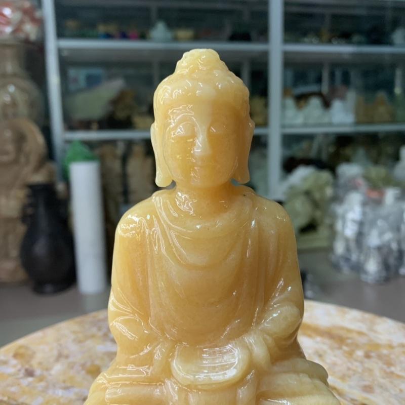 Tượng Phật Bổn Sư Thích Ca Đá Ngọc Hoàng Long - cao 16cm