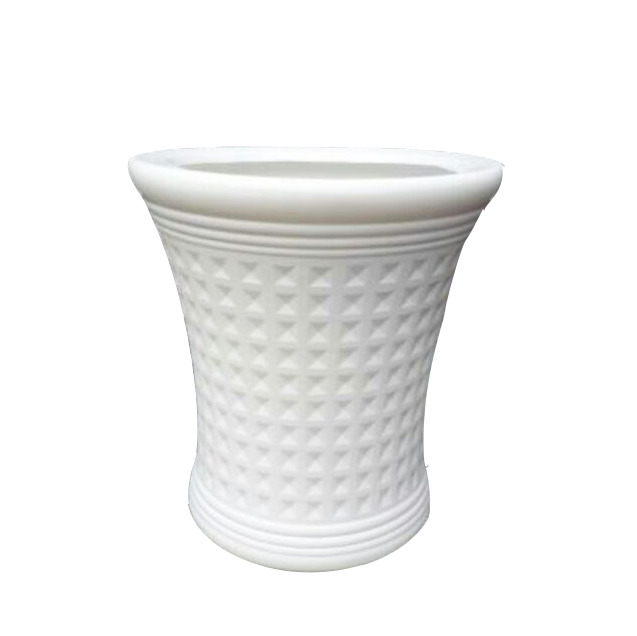 Chậu Nhựa Trắng Caro 3D - Chậu Caro Hình Loa, Sang Trọng, Bền Đẹp VTNN Nông Điền Trang