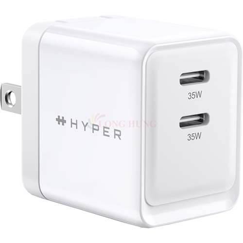 Cốc sạc HyperJuice GaN II Dual USB-C PPS 33W/PD 35W HJG35NA - Hàng chính hãng