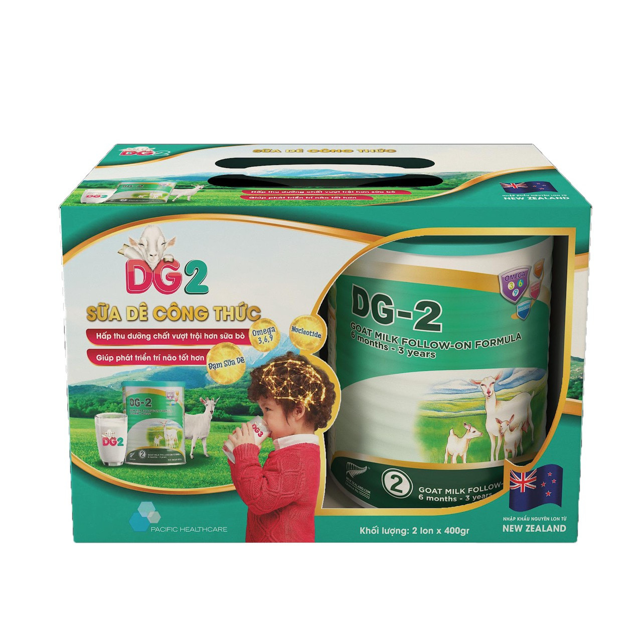 Combo 2 lon Sữa Dê DG-2 400g  [kèm quà tặng]