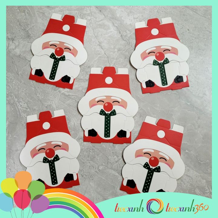 Set 5 hộp quà hình ông già Noel kèm túi