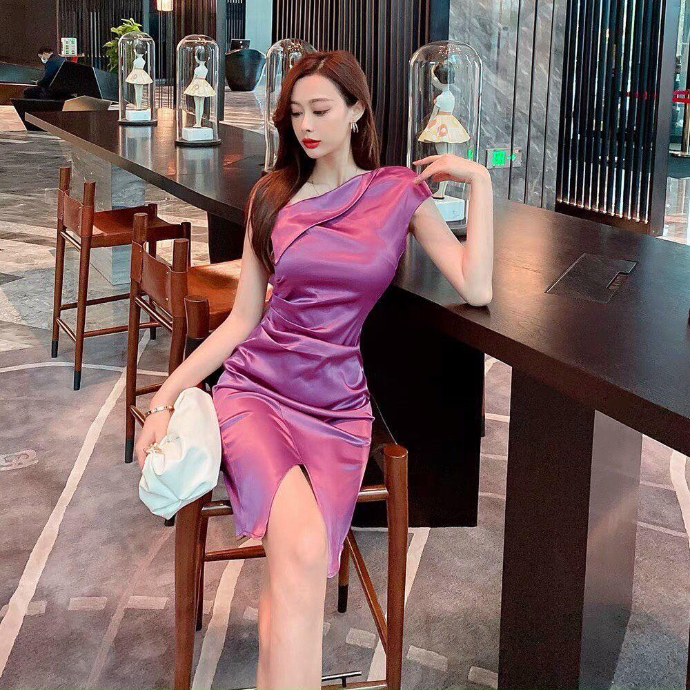 Đầm Ôm Xếp Li Cổ Bẻ