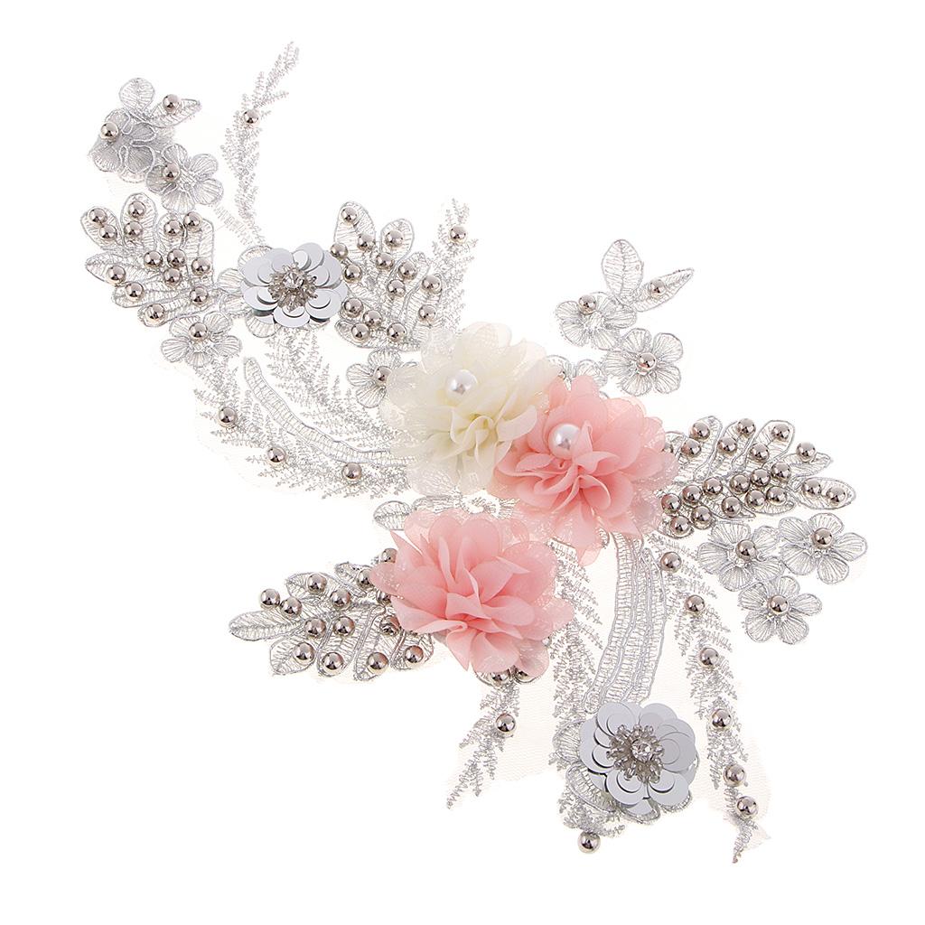 Tinh Tế Móng Tay Đính Hạt Sequines Đầm Ren Miếng Dán Táo May Tiếp Liệu