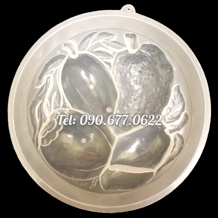 Khuôn rau câu sinh nhật, cưới hỏi trái cây – Khuôn hình tròn loại 20 cm - Mã số 1487