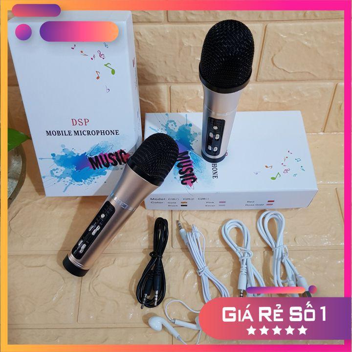 Micro C25 Hát Karaoke Livestream Chế độ Autotune, Giả giọng Người Già, Trẻ Nhỏ, Âm Thanh Sống Động