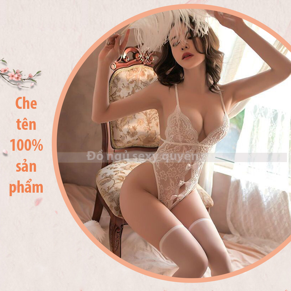 Váy ngủ bodysuit ren sexy gợi cảm P46 - Đầm ngủ bodysuit chéo lưng quyến rũ - Đồ ngủ sexy