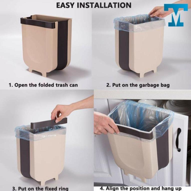 Thùng Rác Gấp Gọn Thông Minh, Treo Cửa Bếp Cửa Tủ Tiện Lợi