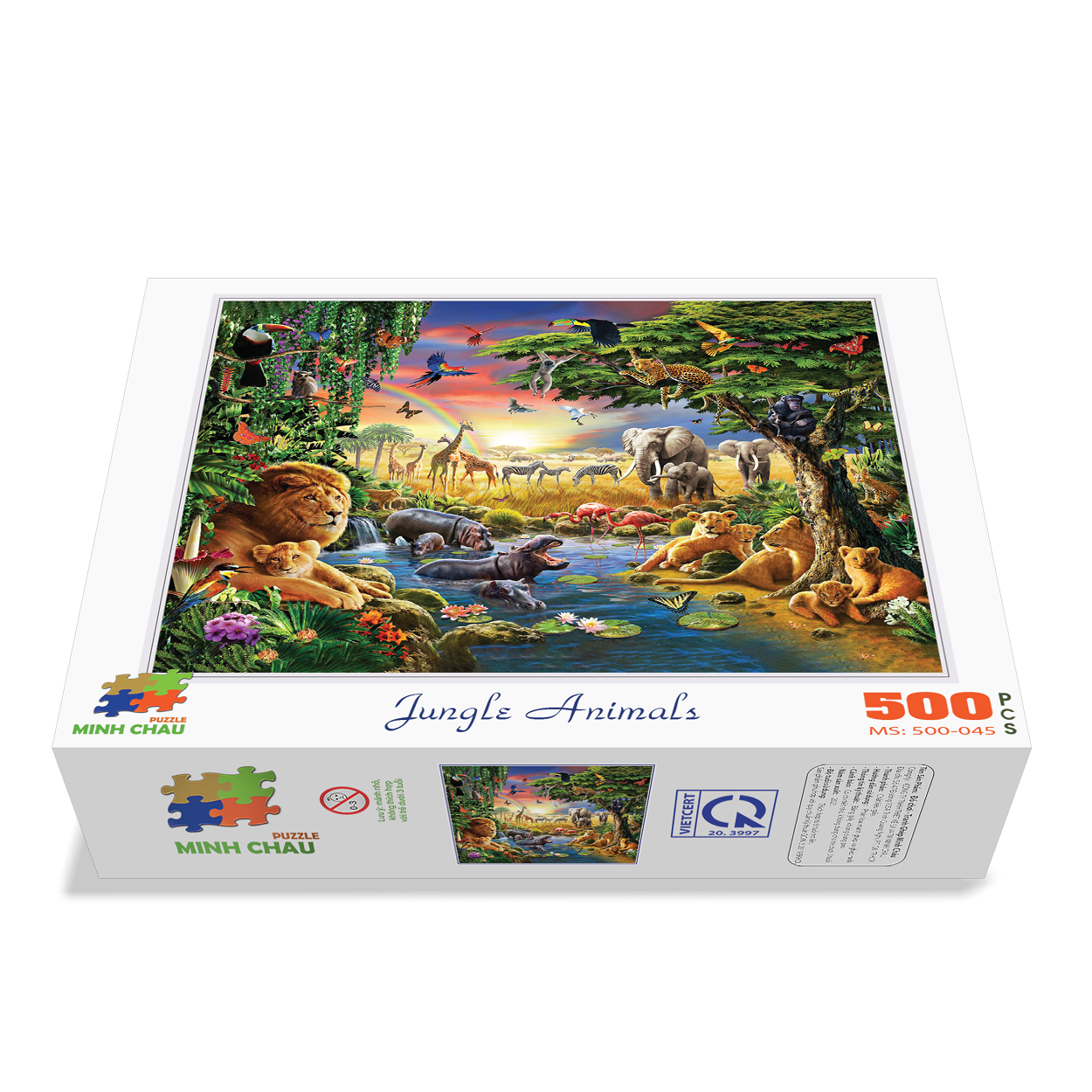 Bộ Tranh Xếp Hình Minh Châu 500 Mảnh – Jungle Animals