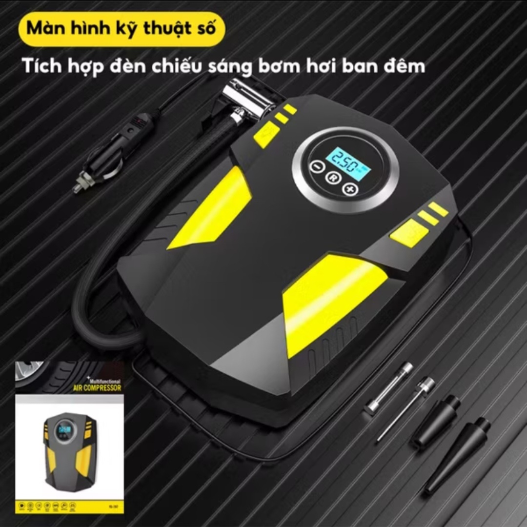 MÁY BƠM HƠI BƠM LỐP ĐIỆN TỬ XE MÁY ÔTÔ SIÊU MẠNH MẪU MỚI CHẤT LƯỢNG