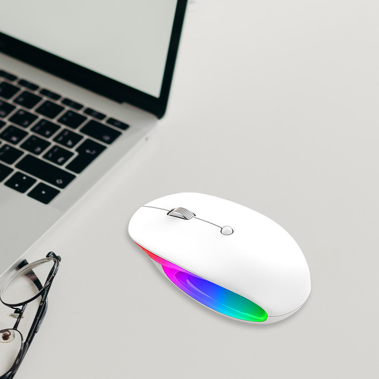 Wireless Bluetooth Mouse BT5.1 2.4GHz LED Lights with USB Receiver for PC Laptop Business