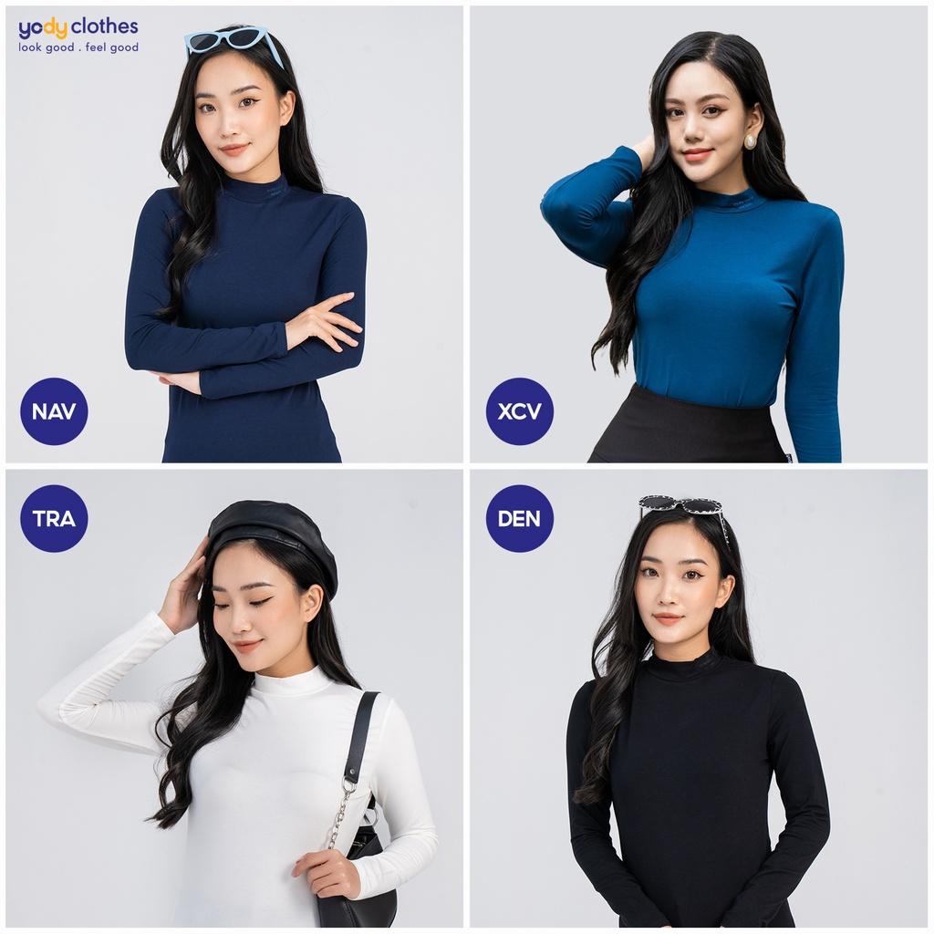 Áo giữ nhiệt nữ cổ lo 3 cm YODY vải viscose co giãn, giữ ấm tốt phom basic ATN5104