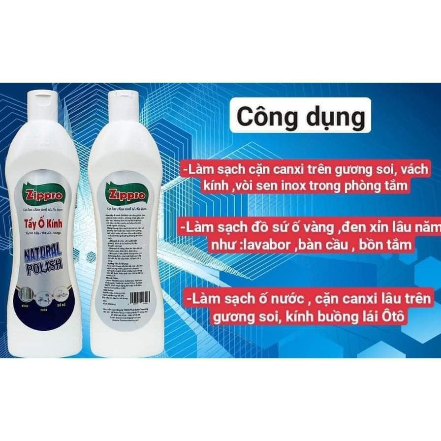 Chất tẩy ố kính zippro loại 650gam. tẩy cặn canxi , tẩy ố kính lâu năm giá rẻ.
