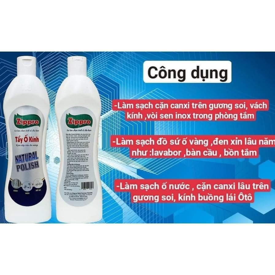 Chất tẩy ố kính zippro loại 650gam.   tẩy cặn canxi , tẩy ố kính lâu năm giá rẻ.