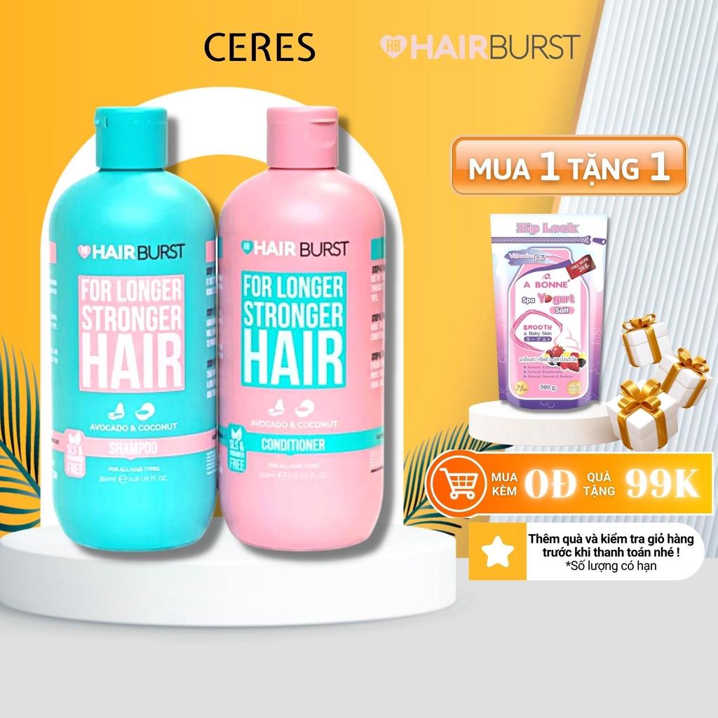 Set Gội Xả Hairburst Kích Thích Tóc Mọc Dài Hơn Chắc Khỏe Hơn 350ml/Chai