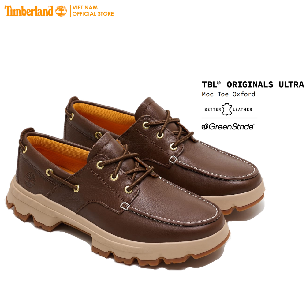 [NEW] Original Timberland Giày Lười Nam Moc Toe Oxford Dk Brown Full Grain TB0A5RH4