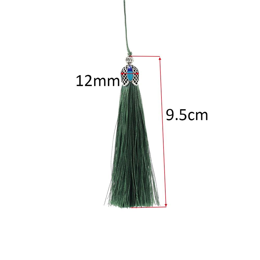 colored tassels with flower hats Used for DIY handmade earring pendant (6 pieces/pack)