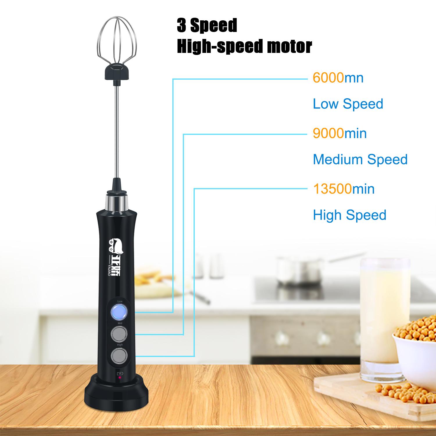 YAJIAO Điện Mới Trộn Xay Sinh Tố Bọt Sữa Cầm Tay Có Sạc USB Dock Không Bong Bóng Máy Làm Đánh Cho Cà Phê Cappuccino