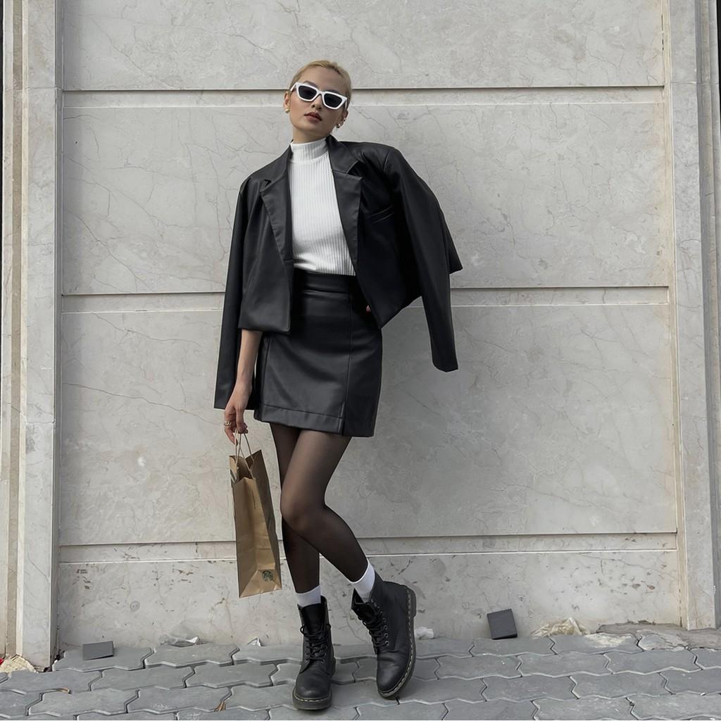 TATICHU - Áo blazer da đen - Leather blazer