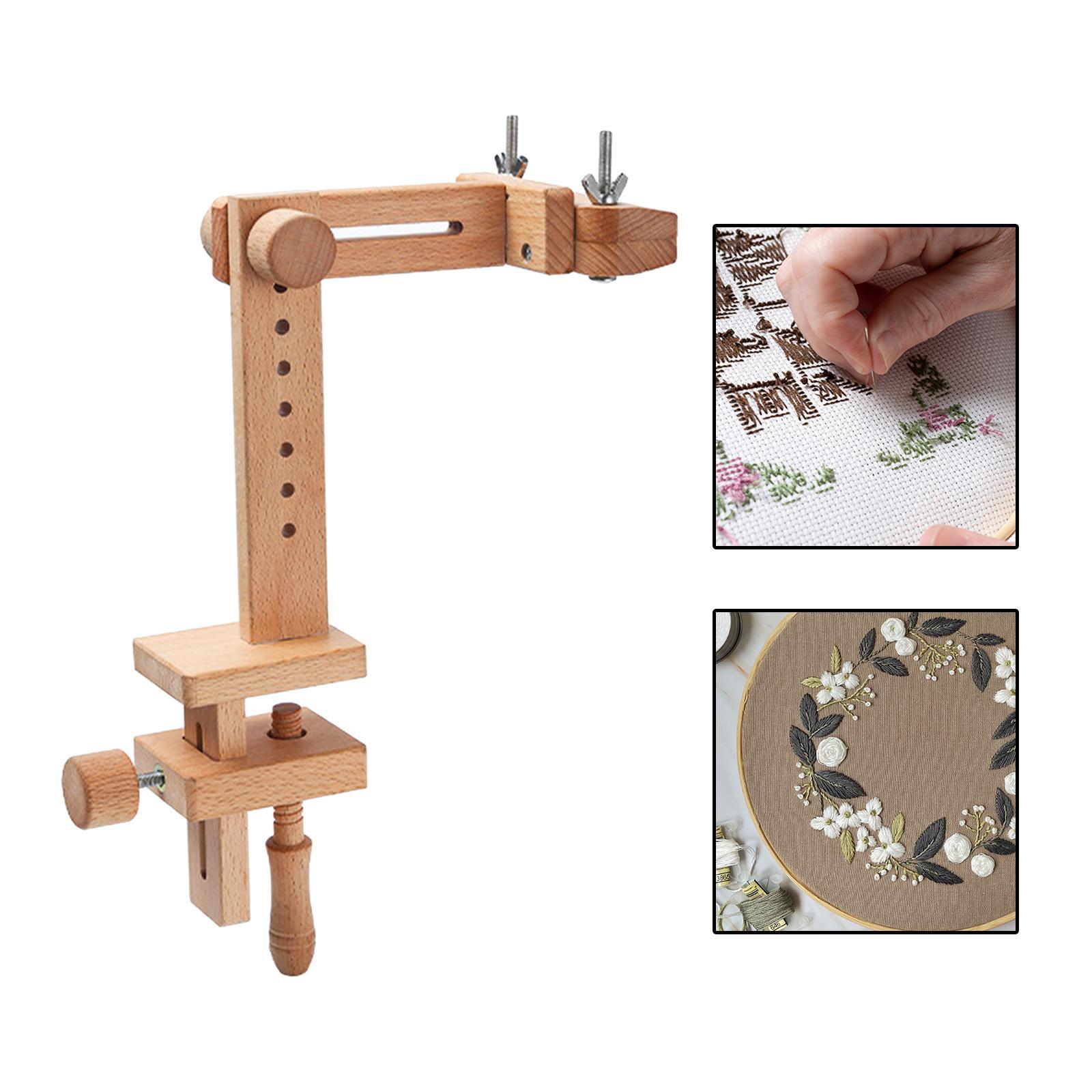 Wooden Frame Cross Stitch Embroidery Hoop Holder  Needlework Sewing Tool