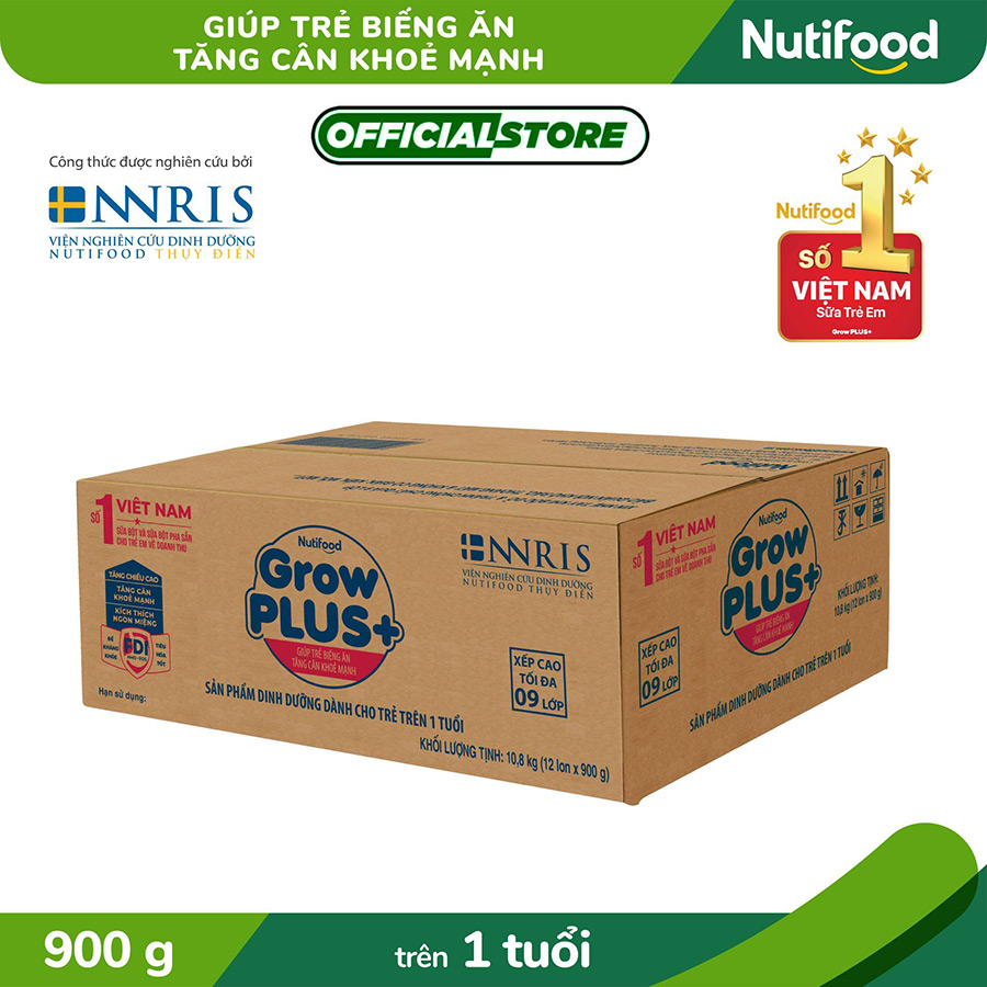 Sữa bột GrowPLUS+ trên 1 tuổi Xanh 900g