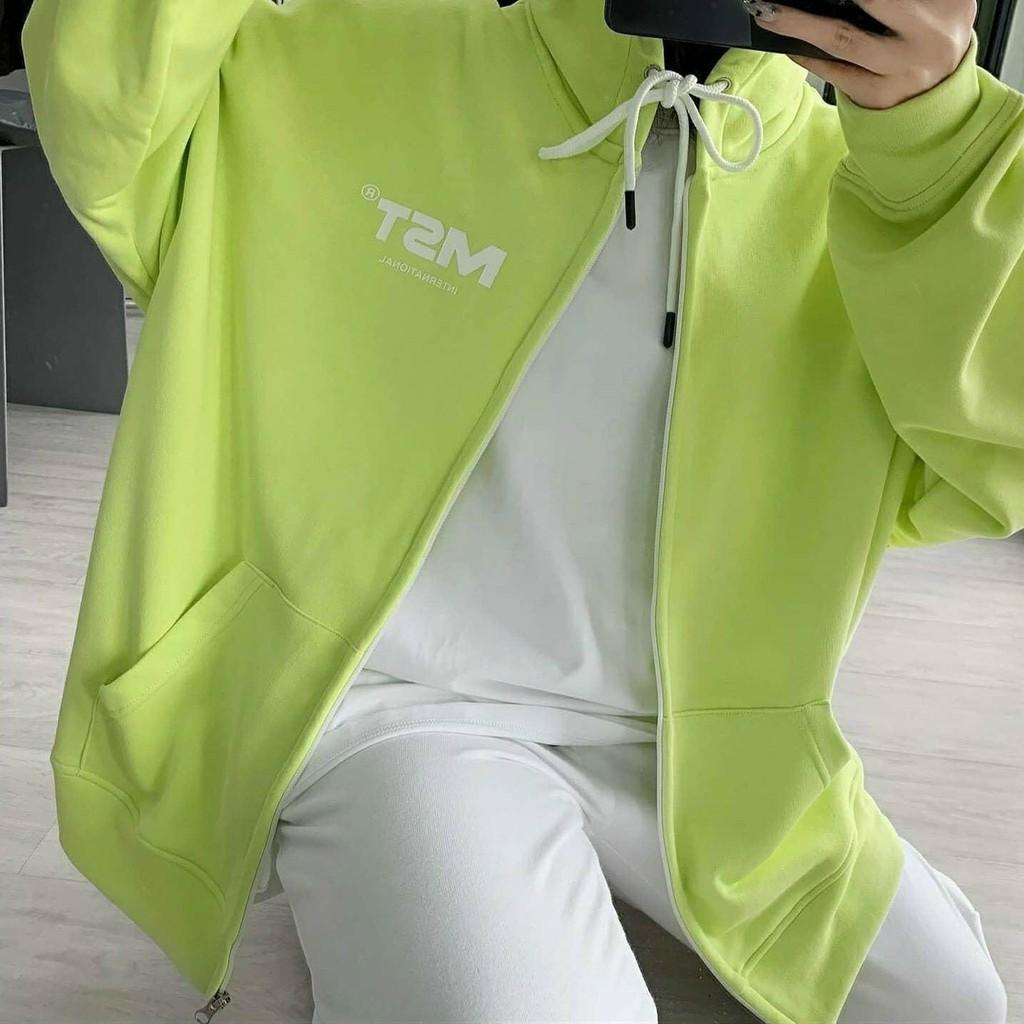 Áo Hoodie Khóa Zip Nỉ Bông in MISSOUT Form Rộng Unisex Nam Nữ Ulzzang