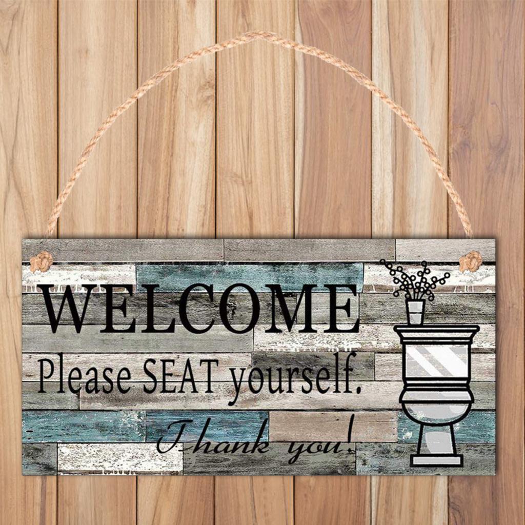 SIGN  and outdoor Hanging Plaque Please Seat + Jute Rope
