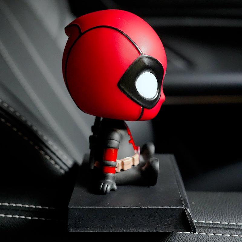 Revenge League Deadpool Hero Car Decoration Spring Shaking Head Doll Cartoon Creative Car Decoration Car Decoration