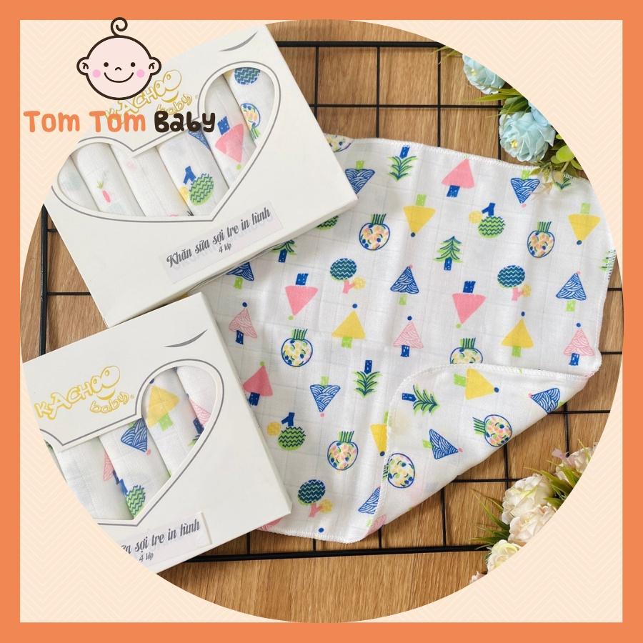 Hộp Khăn sữa sợi tre cao cấp Kachoo Baby - Kích Thước 30x30cm